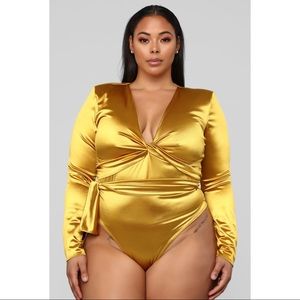 Satin Mustard Bodysuit